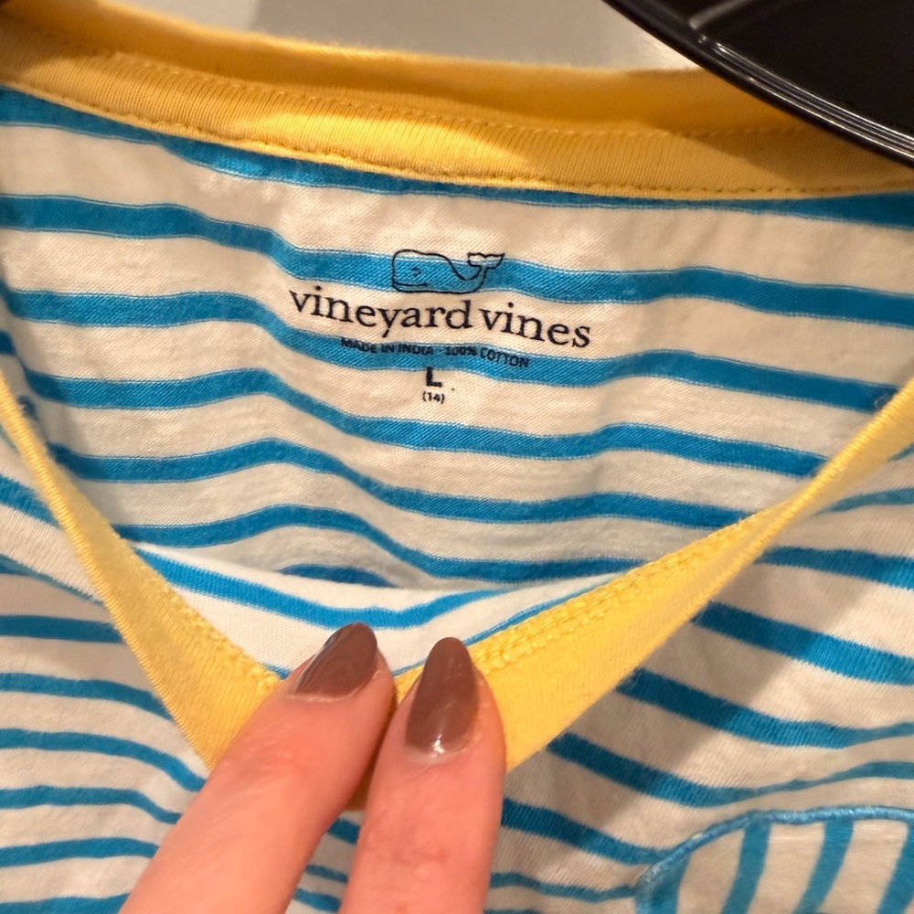Vineyard Vines Kids Blue and White Striped Tee - Picture 3 of 3